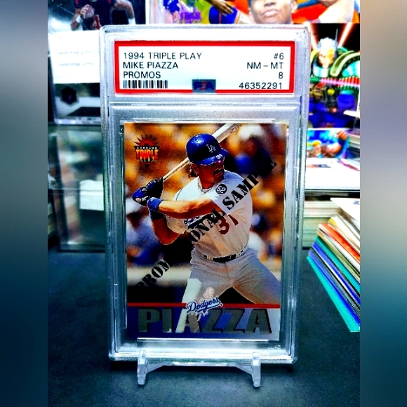 MLB Other - Mike Piazza 1994 Donruss Triple Play Promo Sample #6 PSA 8Pop 2 (4 Higher) MLB